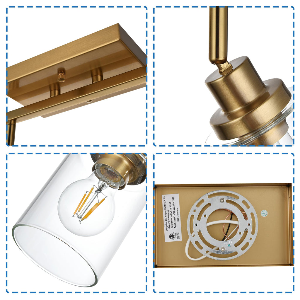 6 Light Multi-Directional Rotating Track Lighting Kit Brass