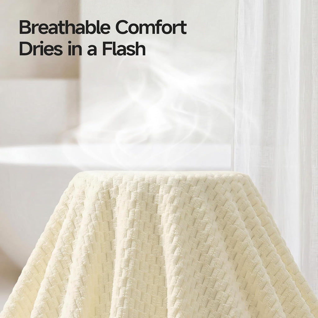 Microfiber Towel Set of 6, Yellow | Ultra-Soft & Oversized, Absorbent & Quick-Drying | 2 Bath Sheets, 2 Hand Towels &