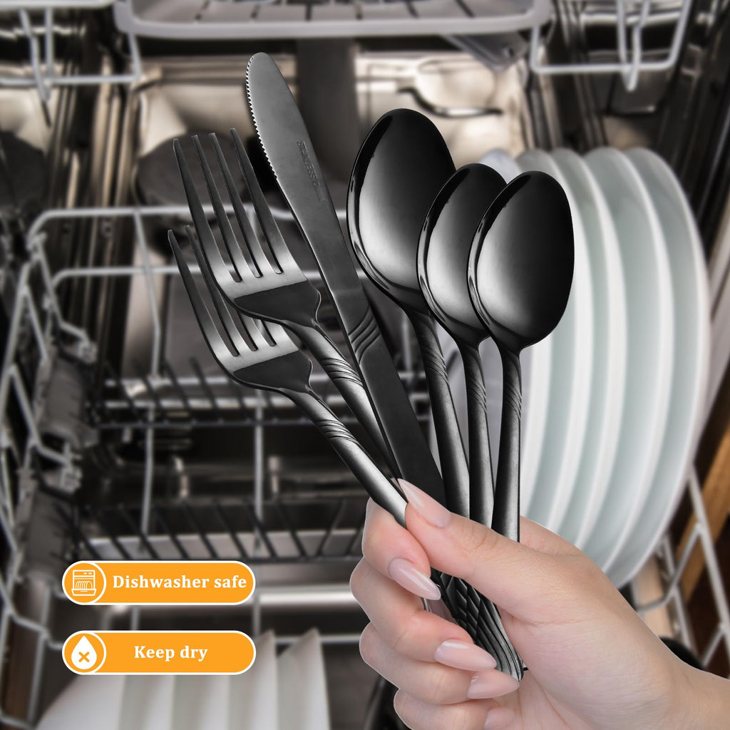 48pcs Silverware set, Stainless Steel Tableware Set service for 8, Durable, Modern, Flatware Set Perfect for