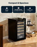 24 Bottle Wine Cooler Refrigerator, Compact Small Built-in or Freestanding Wine 