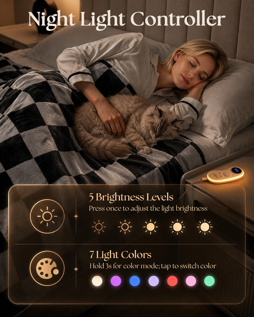 Heated Blanket Throw Size, Plaid Electric Heating Blanket Grey&Black