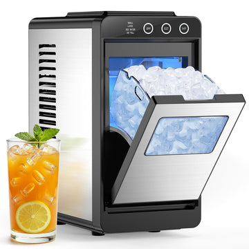 Ice Maker Countertop, Portable Ice Machine with Self-Cleaning, 8 Cubes in 6 Mins, 26 lbs/24Hrs, Quiet Commercial