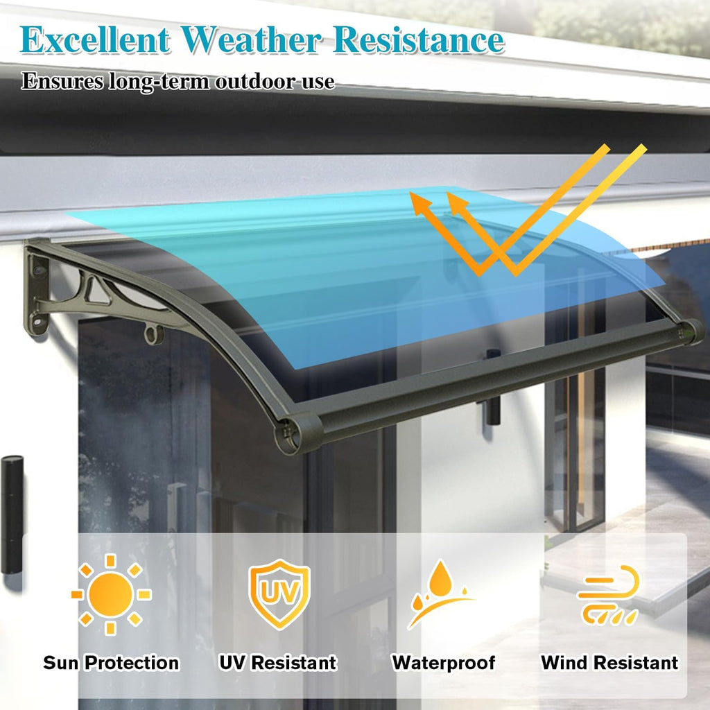 Awning for Door Entrance, Window Awnings Exterior with Aluminum Bracket, UV, Rain & Snow Protection, Durable
