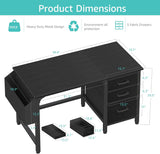 Computer Desk with File Drawers Cabinet, 47 Inch Reversible Home Office Desks with Filing Cabinet for Small Space