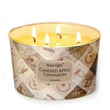 Large jar Candle, 4-Wick Long-Lasting Scented Candles, 18oz Natural Soy Wax Candle Scented, Rustic Modern Gifts for