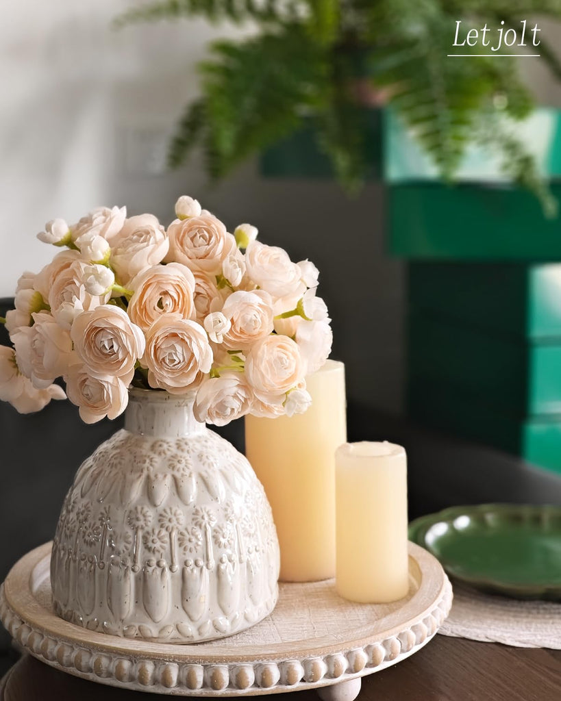 Artificial Ranunculus Flower Light Champagne 18 Pcs