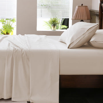 Extra Deep Pocket King Sheets 18-24 Inch 100% Egyptian Cotton 1000 Thread Count Sateen Weave Soft Breathable 4