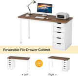 Computer Desk with 5 Drawers, 47 inches Rustic Brown Home Office Desk with Storage