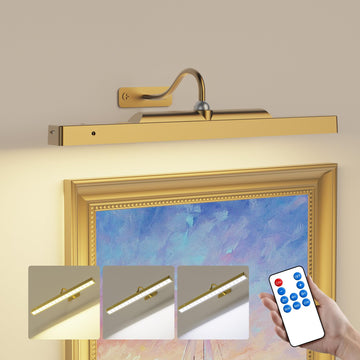 Wireless Picture Light Battery Operated, 1Pack Remote Control Painting Light with Timer, 13Hrs Service Life Art