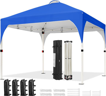 10x10 Pop Up Canopy Tent, Easy Set-Up Commercial Gazebo - Blue