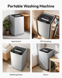 1.03cu.ft Portable Washer, 8.8Lbs Capacity Small Portable Washing Machine with 10 Programs 5 Water Levels, Drain Pump