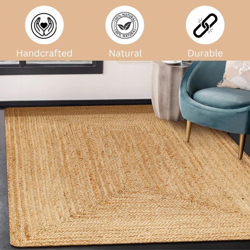 Handcrafted Jute Braided Rug 8 Feet Round 100 Natural Jute Area Rug Ru