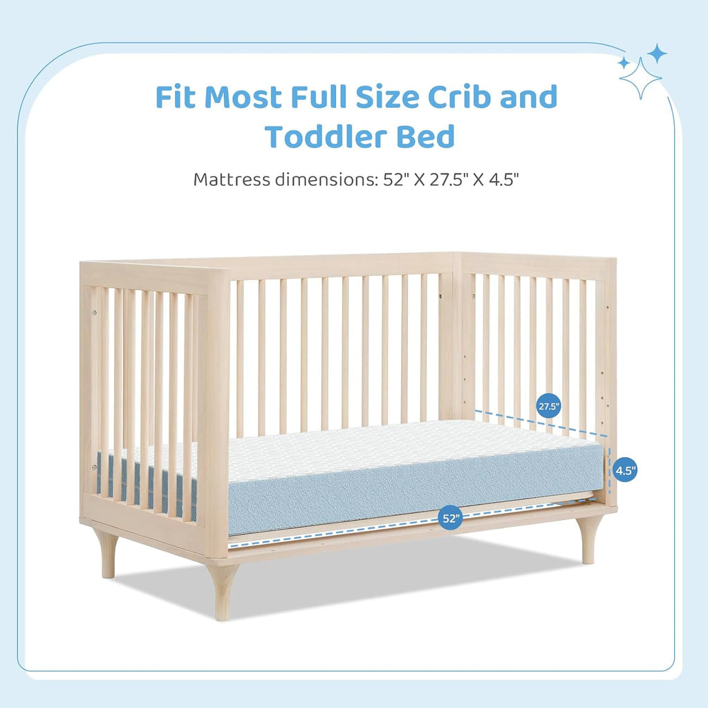 Crib Mattress Dual Sided Gel Memory Foam Toddler Mattress for Baby | 2-Stage Safe Comfort Sleep for Infant and