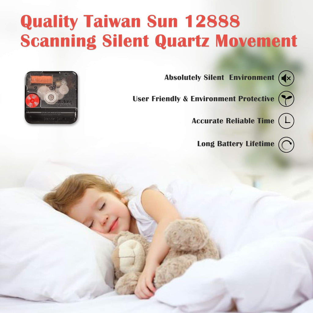 14 Inch Rustic Rooster Wall Clock Retro Silent Non Ticking Easy to Read Clock, Battery Operated Decorative Wall