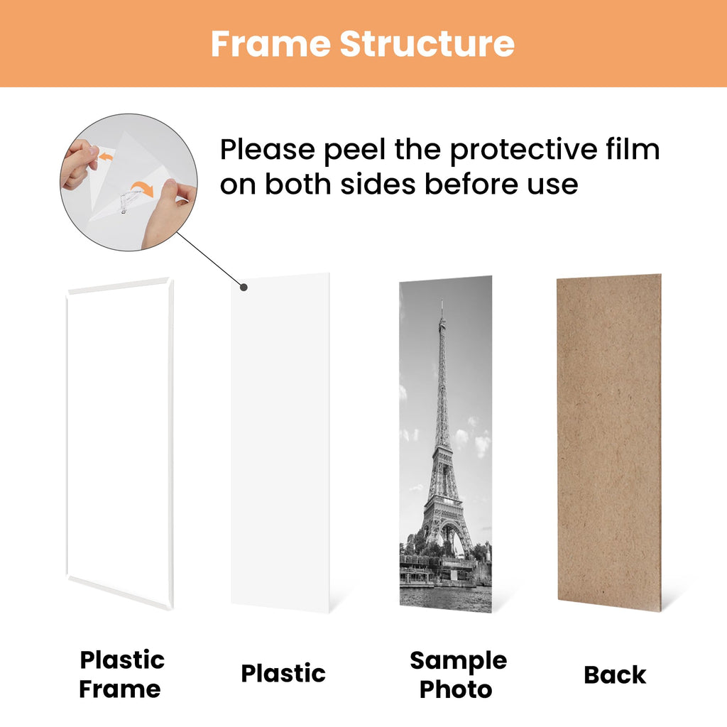 16x20 Poster Frame, Easy Slide-In Assembly, White, 3 Pack