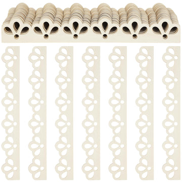 30 Pcs Scalloped Wood Trim, Floral Cutout DIY Wooden Molding, Unfinished Wood Trim Molding with Decorative Scallop