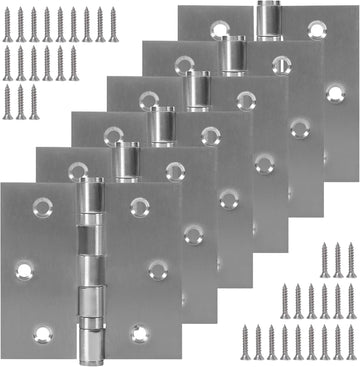 6 Pack 3.5 Inch x 3.5 Inch Door Hinges with Square Corners