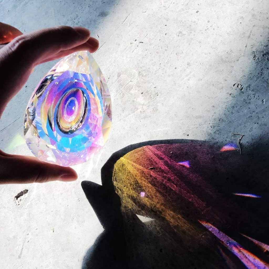89mm/3.5in Hanging Chandelier Crystals Prism for Window Suncatchers Rainbow - Glass Prisms Hanging Window Crystals