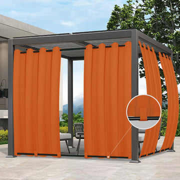 Outdoor Curtains 1 Panel, 54x84 inch, Orange