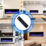 50 in Electric Fireplace Inserts, 750/1500W Recessed and Wall Mounted Fireplace Heater with Remote Control