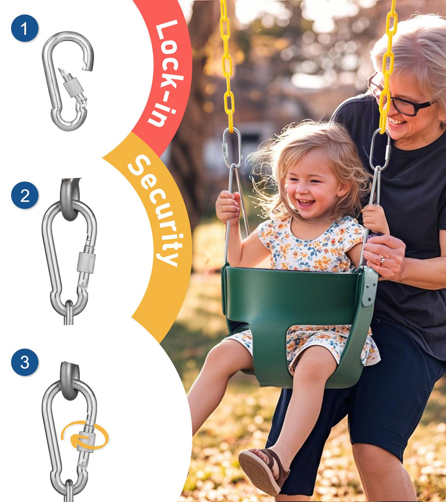 High Back Full Bucket, Toddler Swing with Coated Chains & Triangle Dip Pinch Protection for Safety, Baby Swing Outdoor