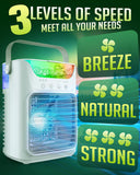 Portable Air Conditioners, 3 Wind Speeds & 7 LED Lights Evaporative Personal Air Cooler