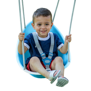 Coconut - Your Child's First Swing with Blister Free Rope and 3-Point Safety Harness - Indoor and Outdoor - Swing for