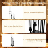2 Pack Floor Candelabra Centerpieces 8 Arms Floor Candle Holder with Acrylic Shade Pillar, Metal Black Candelabra
