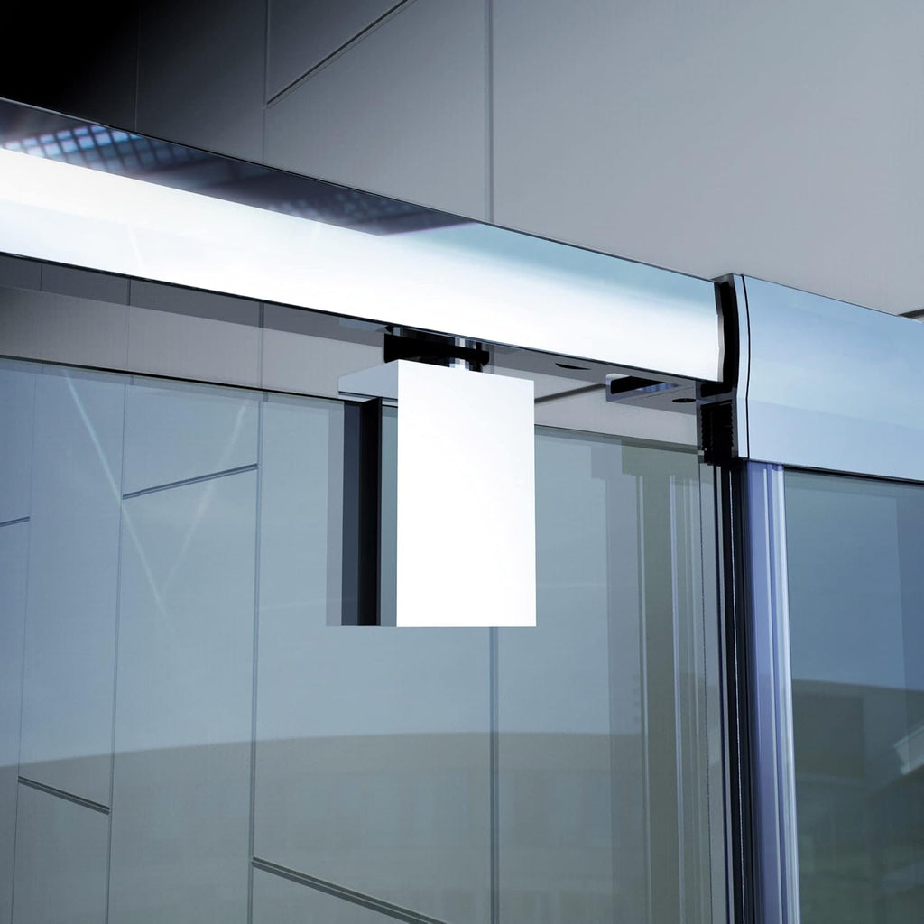 Flex 56-60 in. W x 72 in. H Semi-Frameless Pivot Shower Door in Brushed Nickel, SHDR-2260720-04
