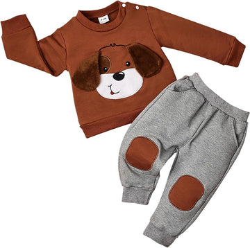 Toddler Baby Boy Outfit Fall Winter Boy Clothes Long Sleeve Cute Cartoon Sweatsweatshirts Pants Outfits
