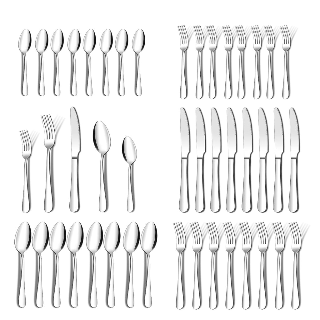 40 Piece Silverware Flatware Set, Stainless Steel Cutlery Set for 8