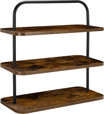 3-Tier Rustic Wood Cupcake Stand with Metal Handles, Farmhouse Style Display for 50 Mini Cupcakes