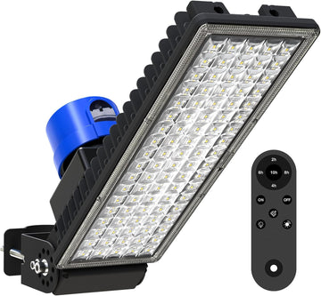 100W Dusk to Dawn LED Flood Light with Remote, 6500K Security Lights | 14000LM, IP67 Waterproof & Rugged, Timer, 10KV