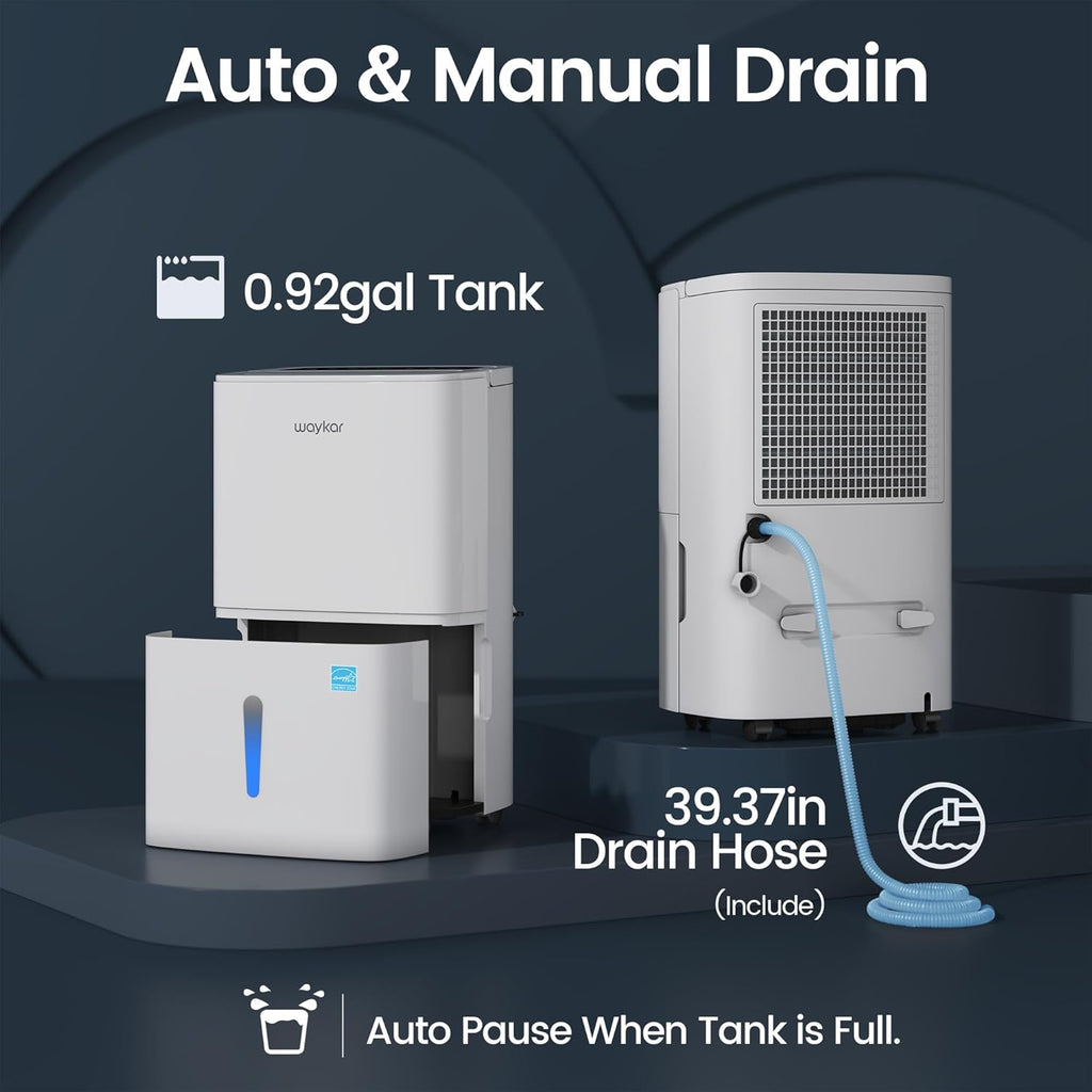 Max 80 Pint/D(Standard 62Pint/D) Energy Star Home Dehumidifier for Spaces up to 5,000 Sq. Ft, Ideal for Basement