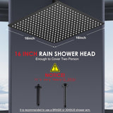 16 inch Matte Black Large Rain Shower Head