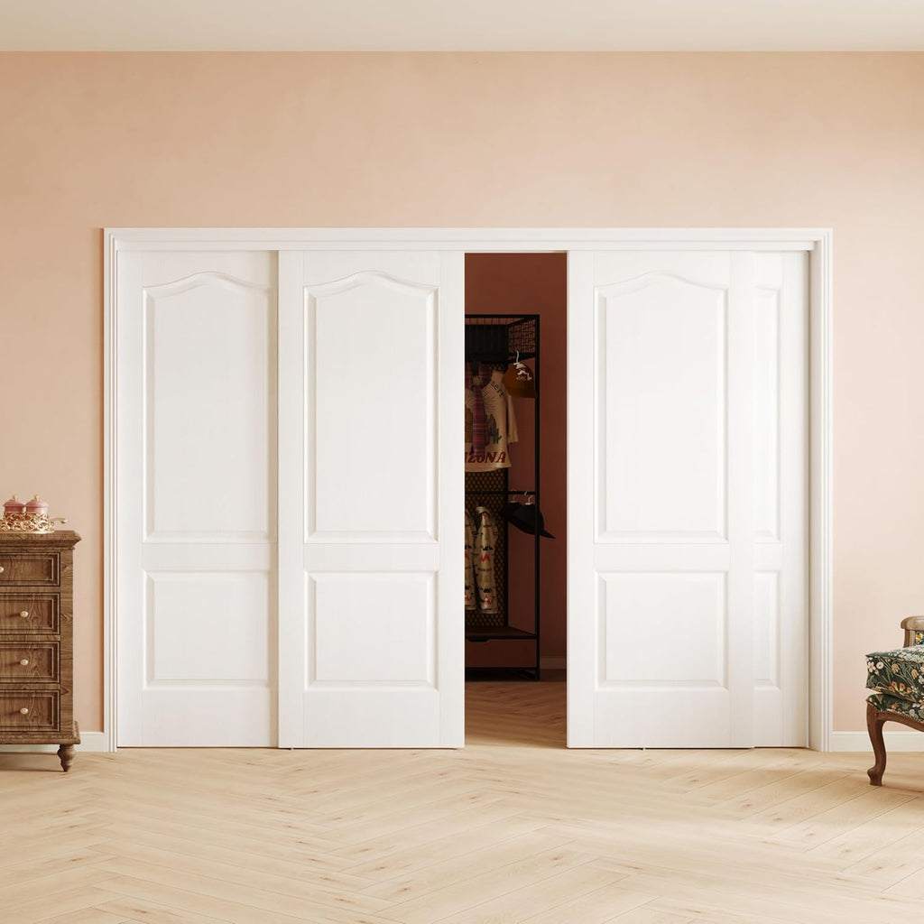 Sliding Closet Doors, 96" x 80" (Double 48") Bypass Closet Door, 2-Panel Interior Sliding Door with 