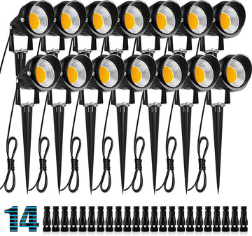 10W Low Voltage Landscape Lights LED Landscape Lighting with Connectors, 12V Outdoor Spotlights Yard Garden Pathway