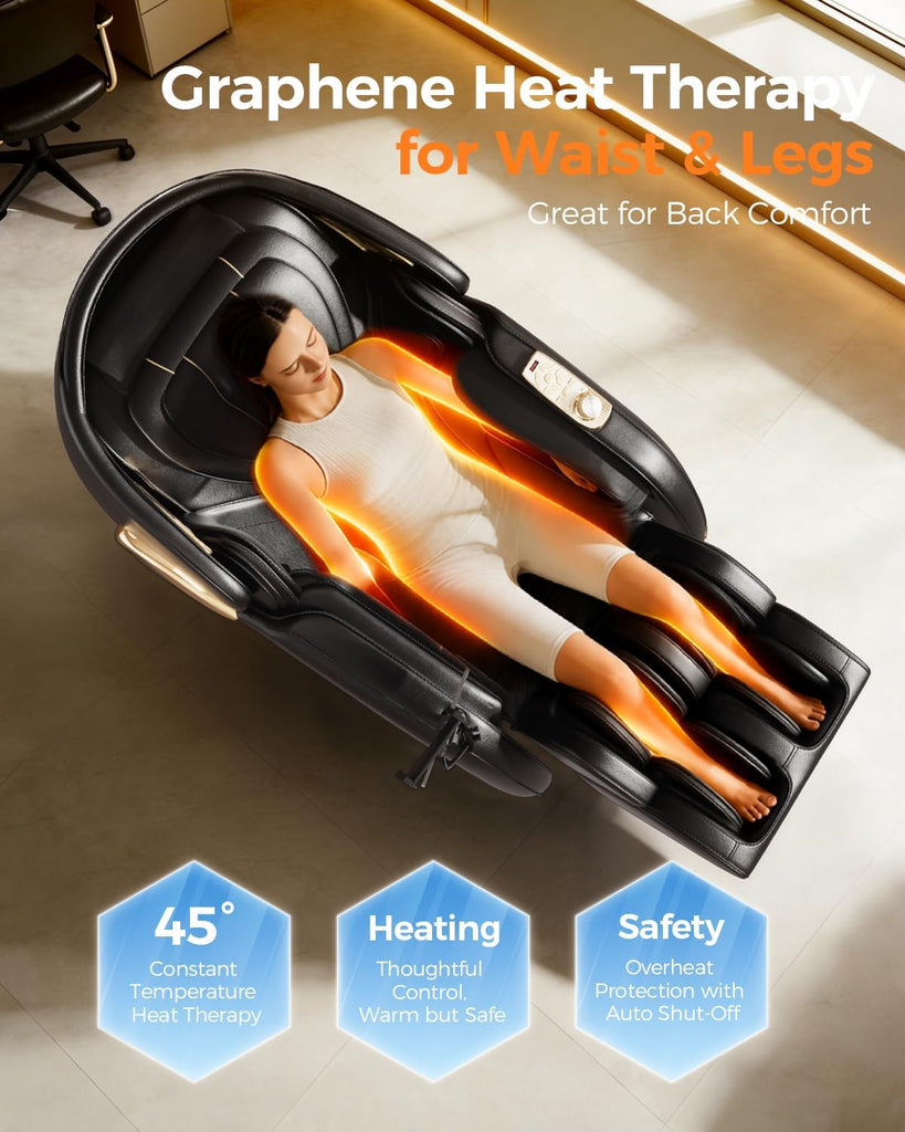 DAHAlY 2026 New Upgrade Zero Gravity 4D Massage Chair with Full Body Scan | AI Voice Control,PU Leather,Heated Back