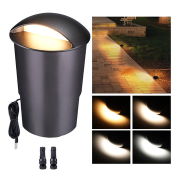 Low Voltage Well Lights - 5 Colors Temp IP67 In-Ground Light, 2700K/3000K/3500K/4000K/5000K Outdoor 12V LED Turret