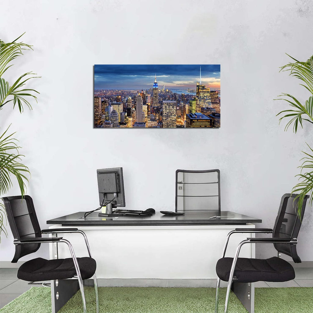 New York City Wall Art NYC Skyline Pictures Wall Decor Living Room Manhattan Skyline Poster Modern Skyscraper Canvas