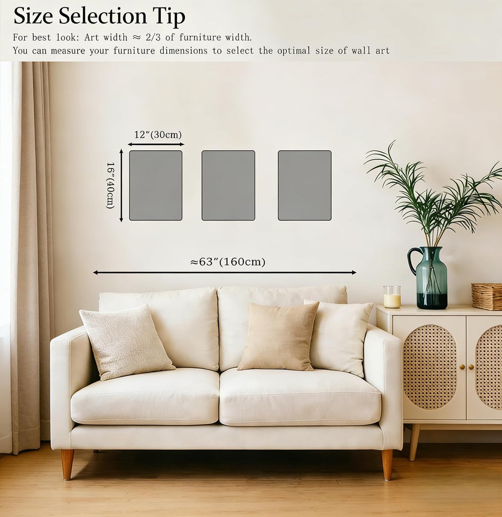 Botanical Wall Art Plant Floral Watercolor Poster Canvas Prints Set of 3 Framed Sage Green Painting Eucalyptus Leaf