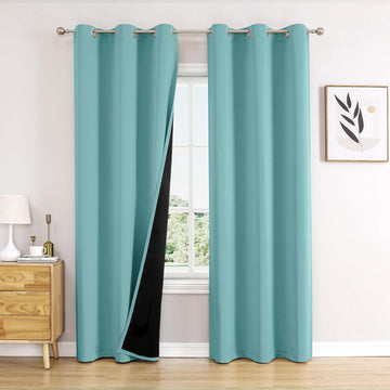 100% Blackout Curtains 84 Inches Long 2 Panels Set