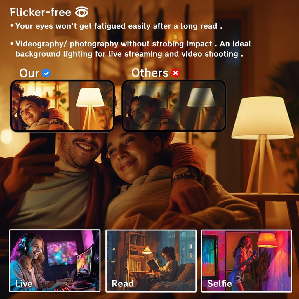 Smart RGB Light Bulbs Work with Alexa, 12W(130W Equivalent), 2700K-6000K，A19 E26 Bluetooth Color Changing Light Bulb