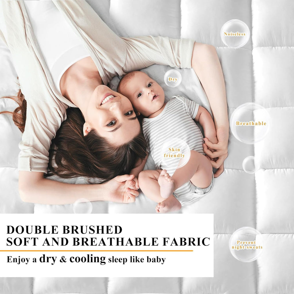 1400 GSM King Mattress Topper, Extra Thick Cooling Pillow Top Plush Pad | Breathable, Washable, Ultra soft, Hot
