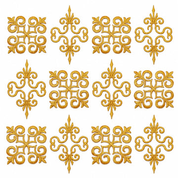 12 Pcs Gold Ornate Iron on Applique, Scroll Embroidery Patch for Costumes