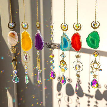 Crystal Suncatcher, Hanging Suncatchers with Crystals Light, 7 PCS - Sun Catchers Indoor Window, Prism Pendants