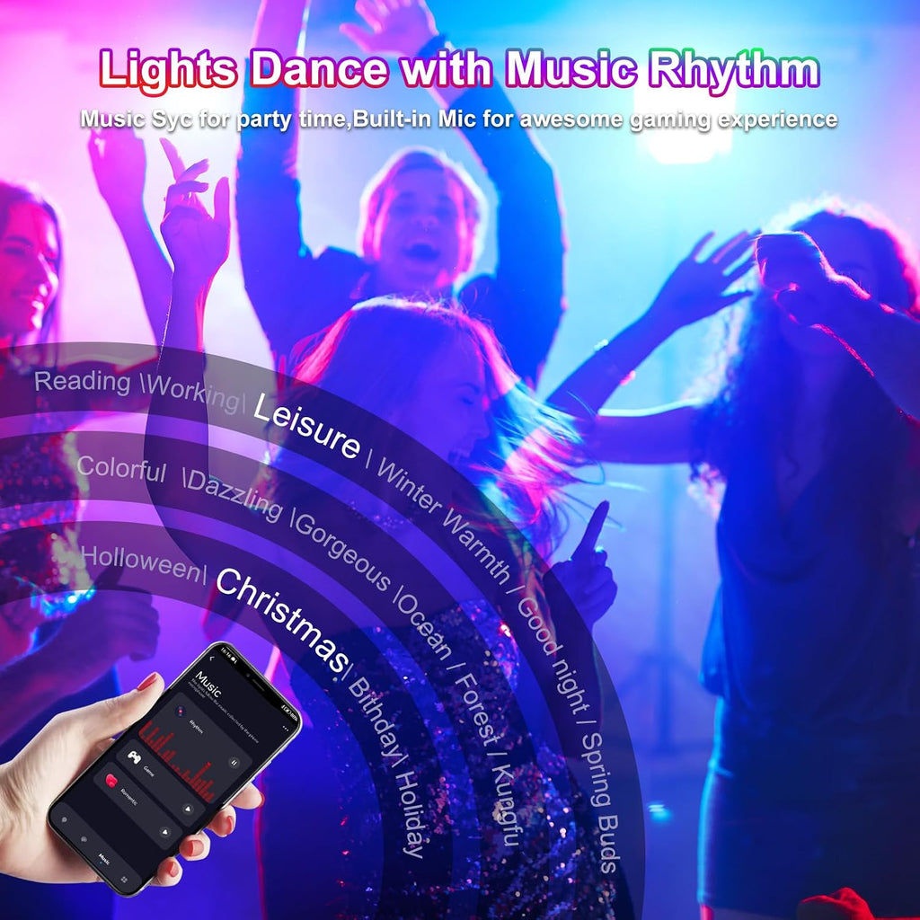 Flood Lights Outdoor RGB 1000W Equivalent,Smart Color Changing RGBCW Landscape Light with APP Control/Music