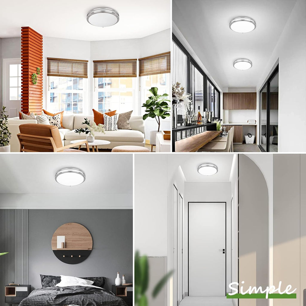 36W LED Ceiling Light Fixture, 12in Modern Flush Mount Ceiling Lights | Dimmable Ceiling Lamps Super Bright 3200LM