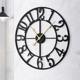 31 Inch Extra Large Wall Clock, Retro Decorative Oversized Silent Little Ticking Battery Operated,Black Metal