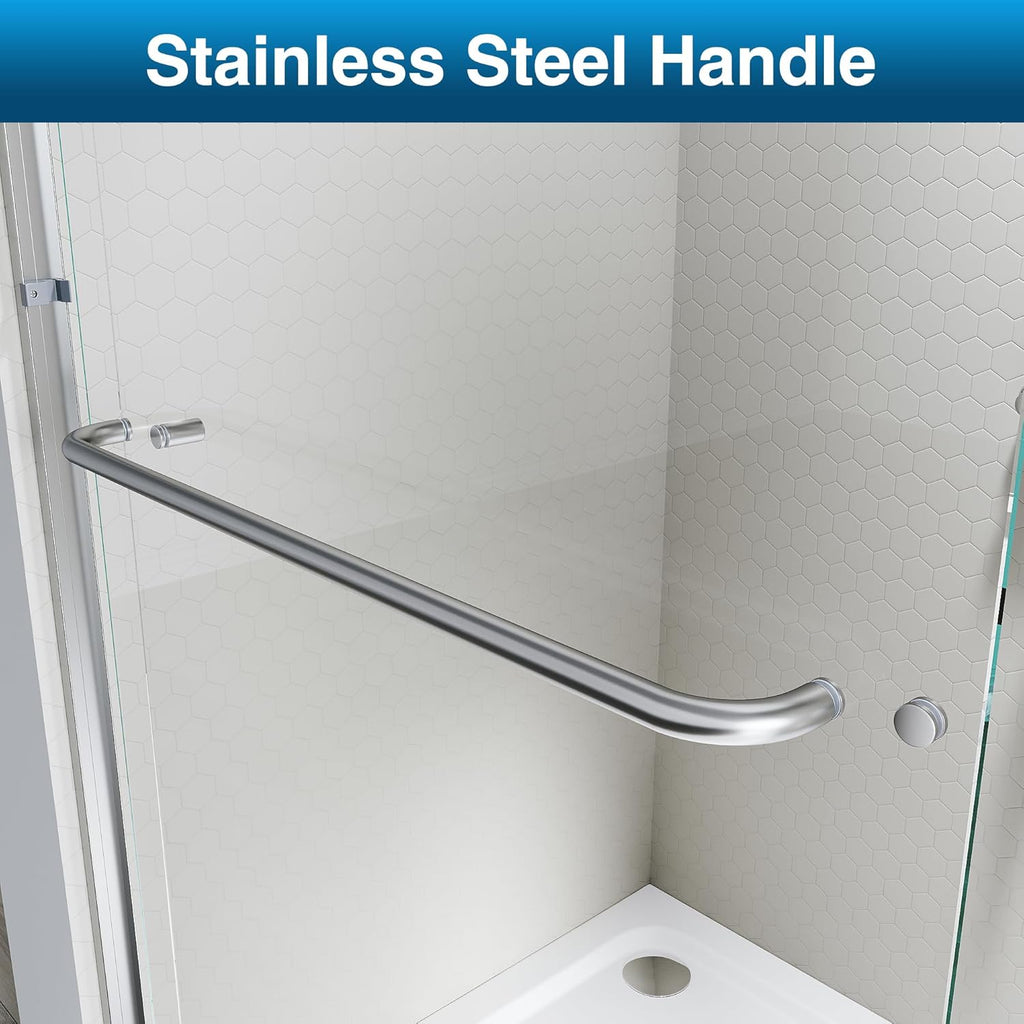 Shower Door 48" W x 76" H, Double Sliding Shower Door with 1/4" (6mm) Tempered Glass